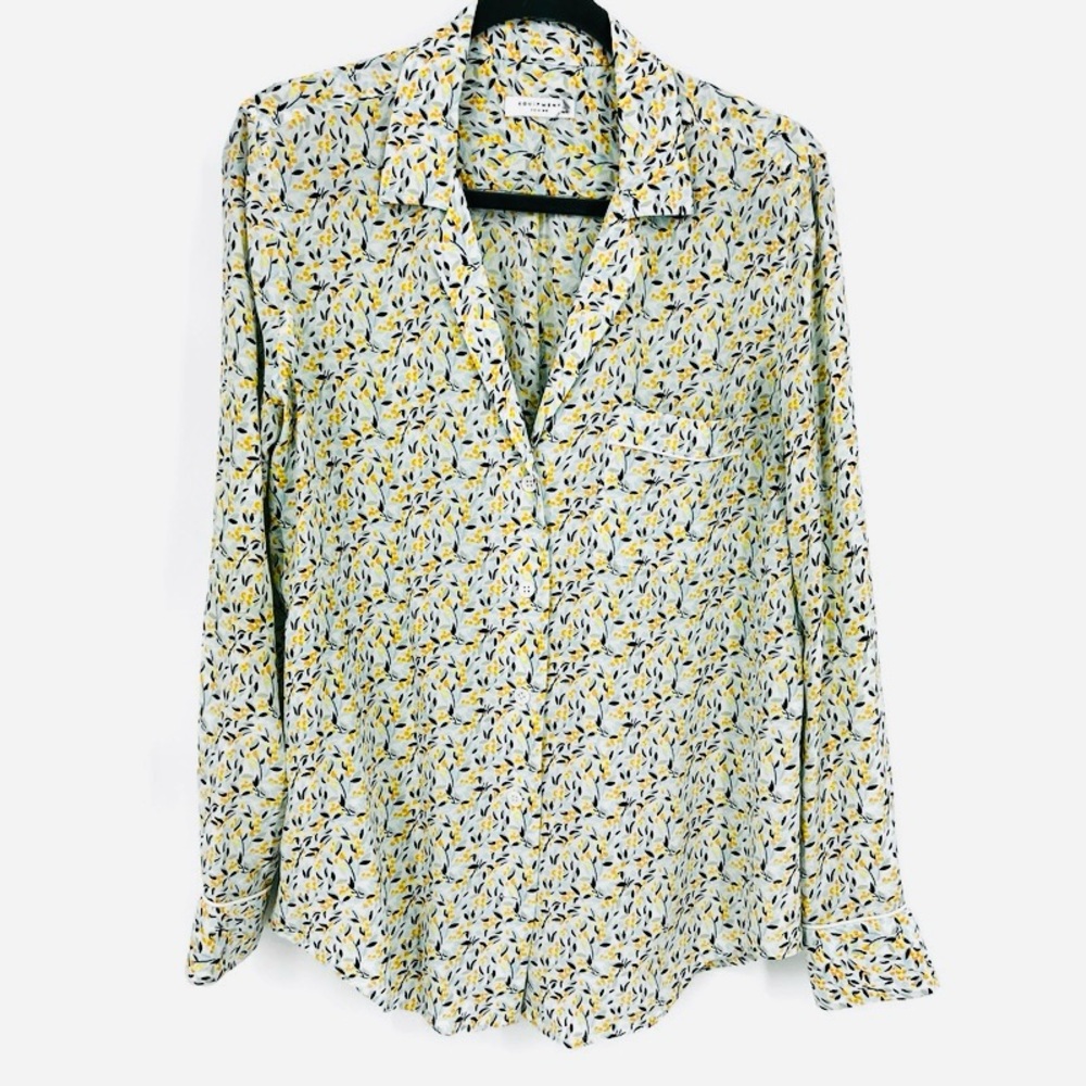 NWOT EQUIPMENT Femme Keira 100% Silk Long-Sleeve Button-Down Pajama Top - sz M